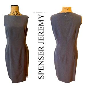 Spencer Jeremy Grey Timeless MIDI Sleeveless Sheath Dress 8